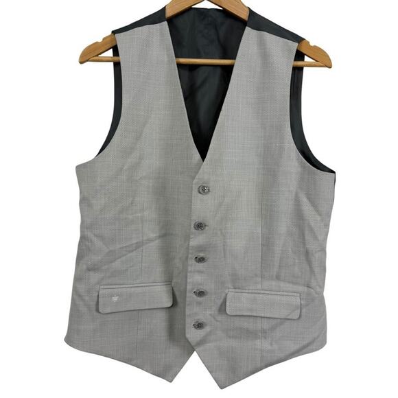 Louis Philippe Mens Gray 3 Piece Stretch Suit Pants Vest Set 2 Button sz 40 - Picture 13 of 16